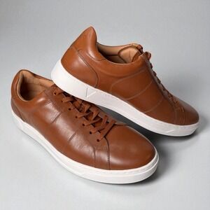 Vionic Mens Leather Shoes Lucas II Tan Leather Sz 11 Wide Sneaker New In Box